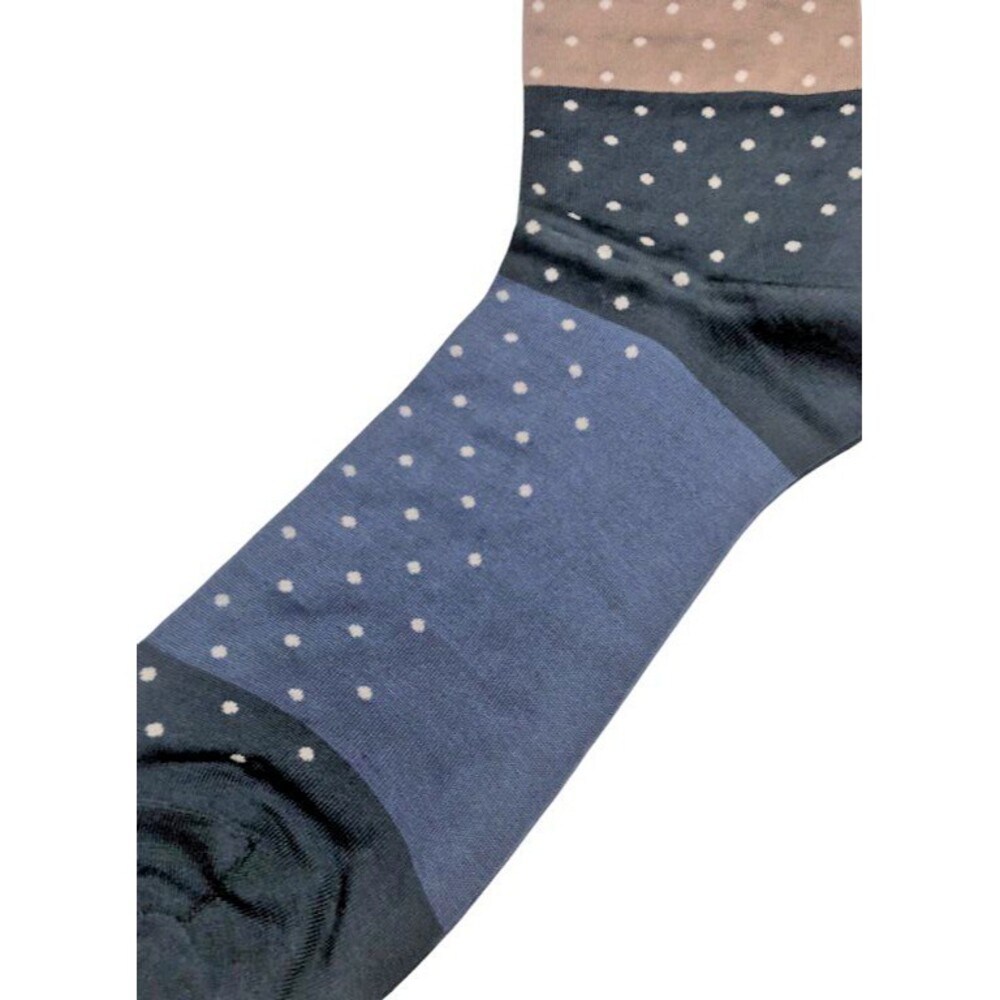 Punto Polka Dot Mens Dress Socks Egyptian Cotton 10-13 Ocean Blue Gray Italy
